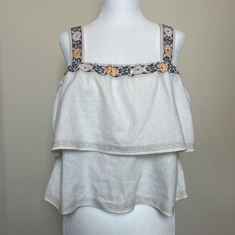 Madewell Ruffle Tiered Embroidered Tank Top